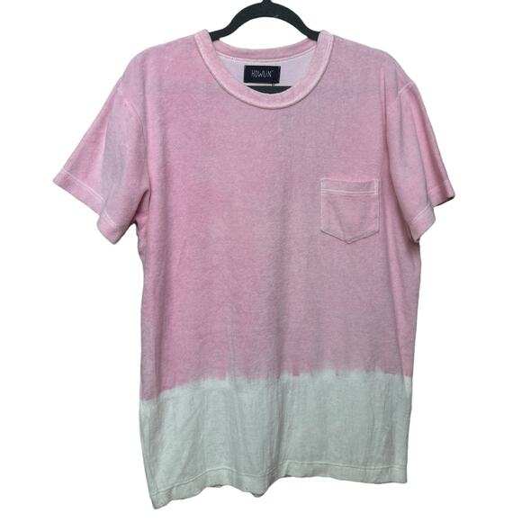 New Howlin" Fons Hand Dyed Men Top Tee in Light Pink Size Large Short Sleeves - Picture 2 of 10